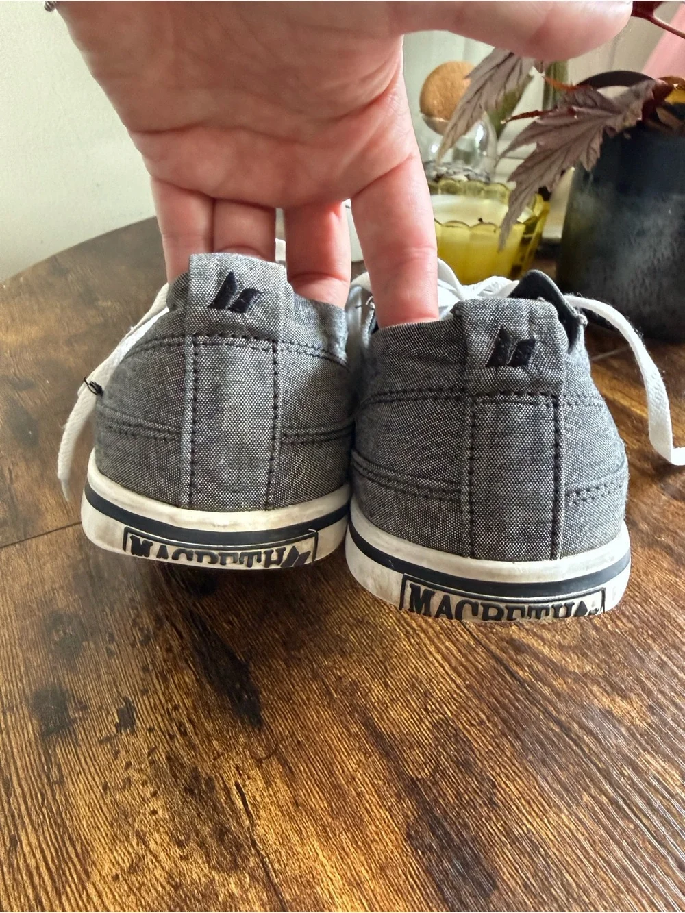 Macbeth vegan Gray Low-Top Canvas Men’s Sneakers